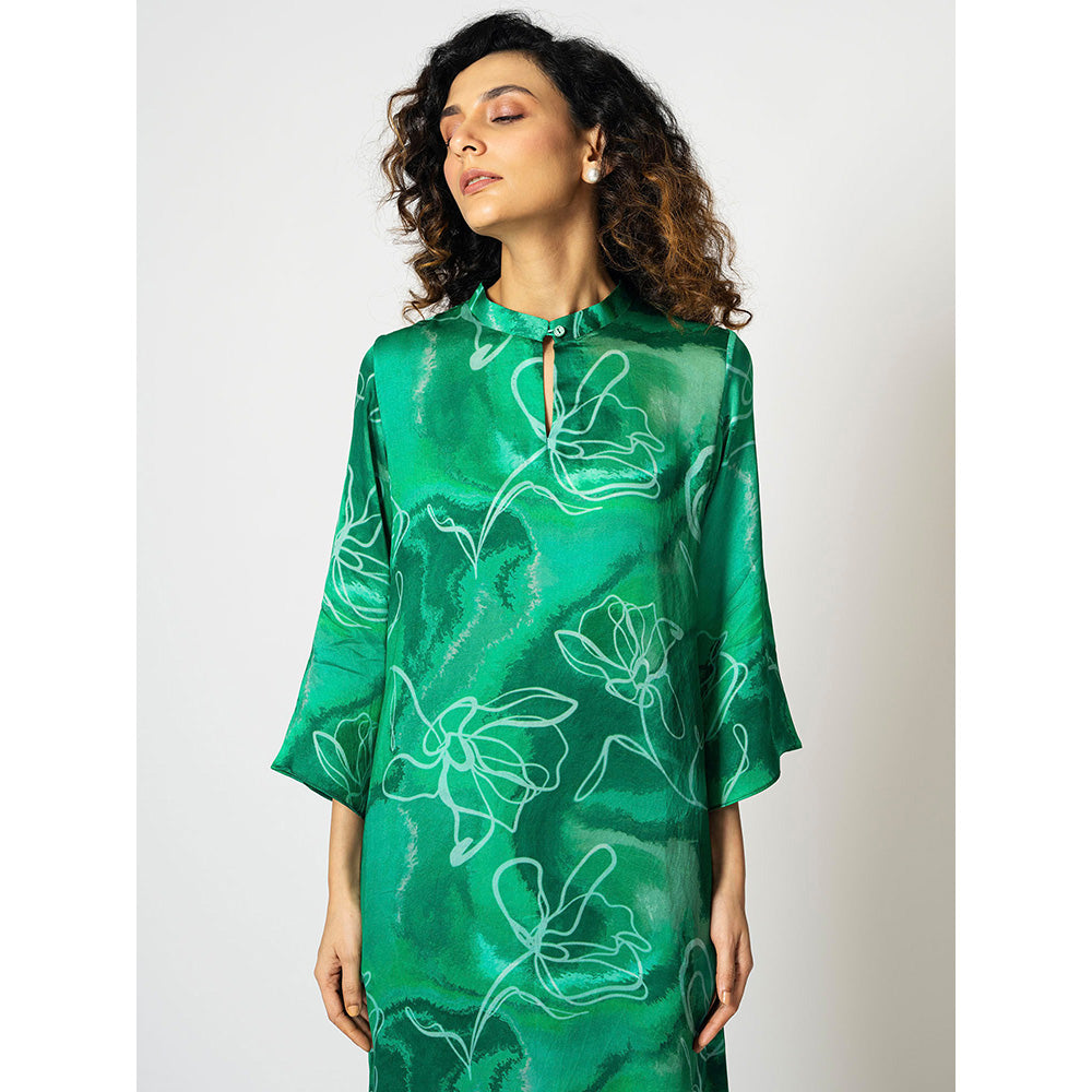 Klad Marbled Floral Mandarin Neck Co-Ord (Set of 3)