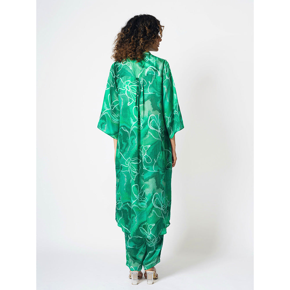 Klad Marbled Floral Mandarin Neck Co-Ord (Set of 3)