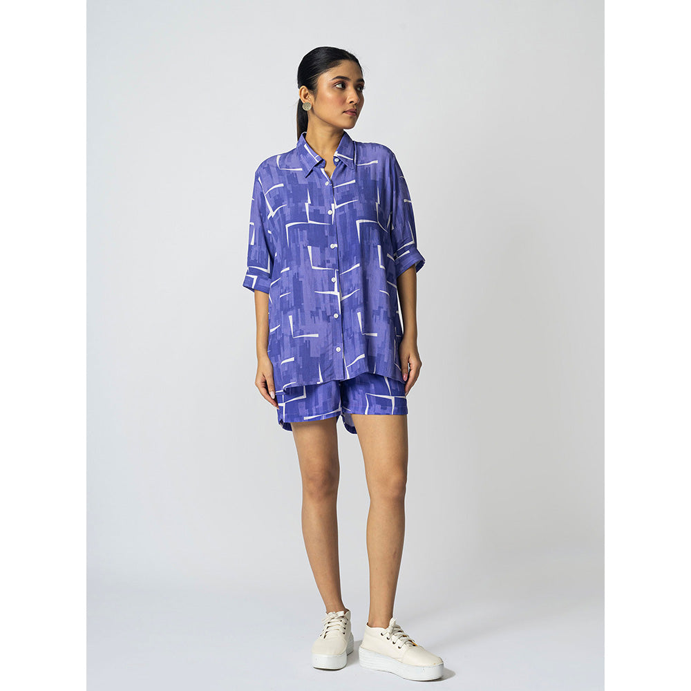 Klad Brick Blue Collar Neck Shirt