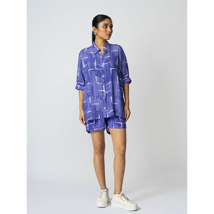 Klad Brick Blue Collar Neck Shirt