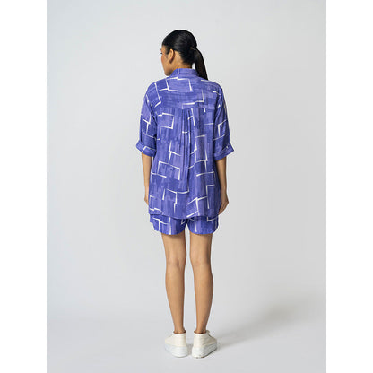 Klad Brick Blue Collar Neck Shirt