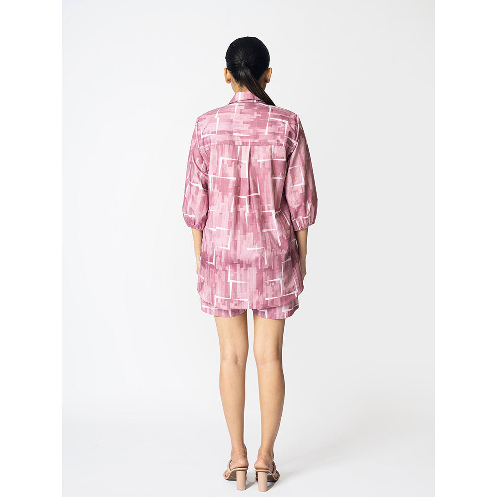 Klad Brick Mauve Collar Neck Shirt