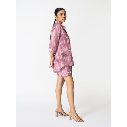 Klad Brick Mauve Collar Neck Shirt