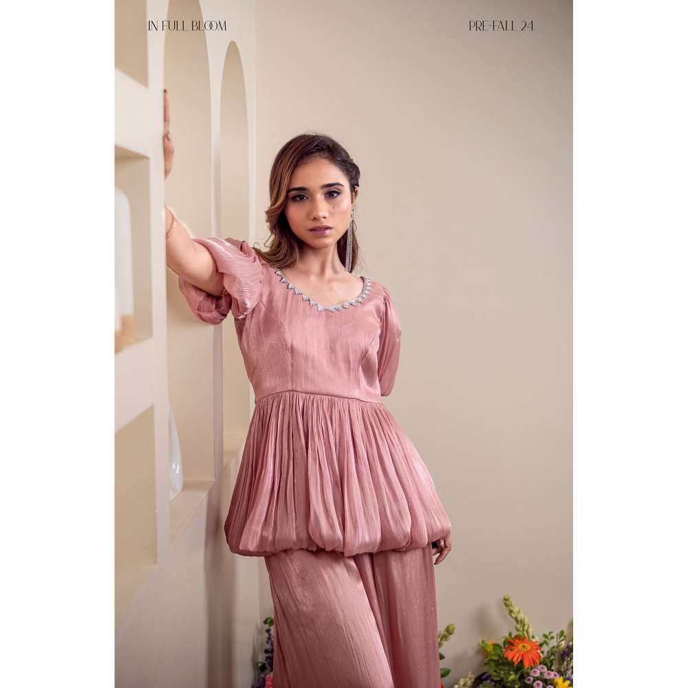 Kosha By Nilima Full Bloom Pink Co-Ord (Set of 2)