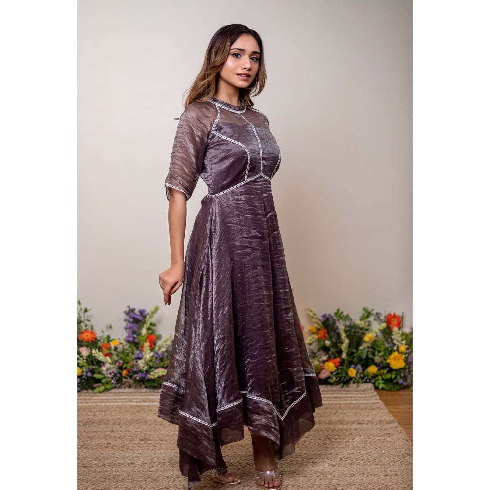 Kosha By Nilima Silver Lining Burnt Purple Dress