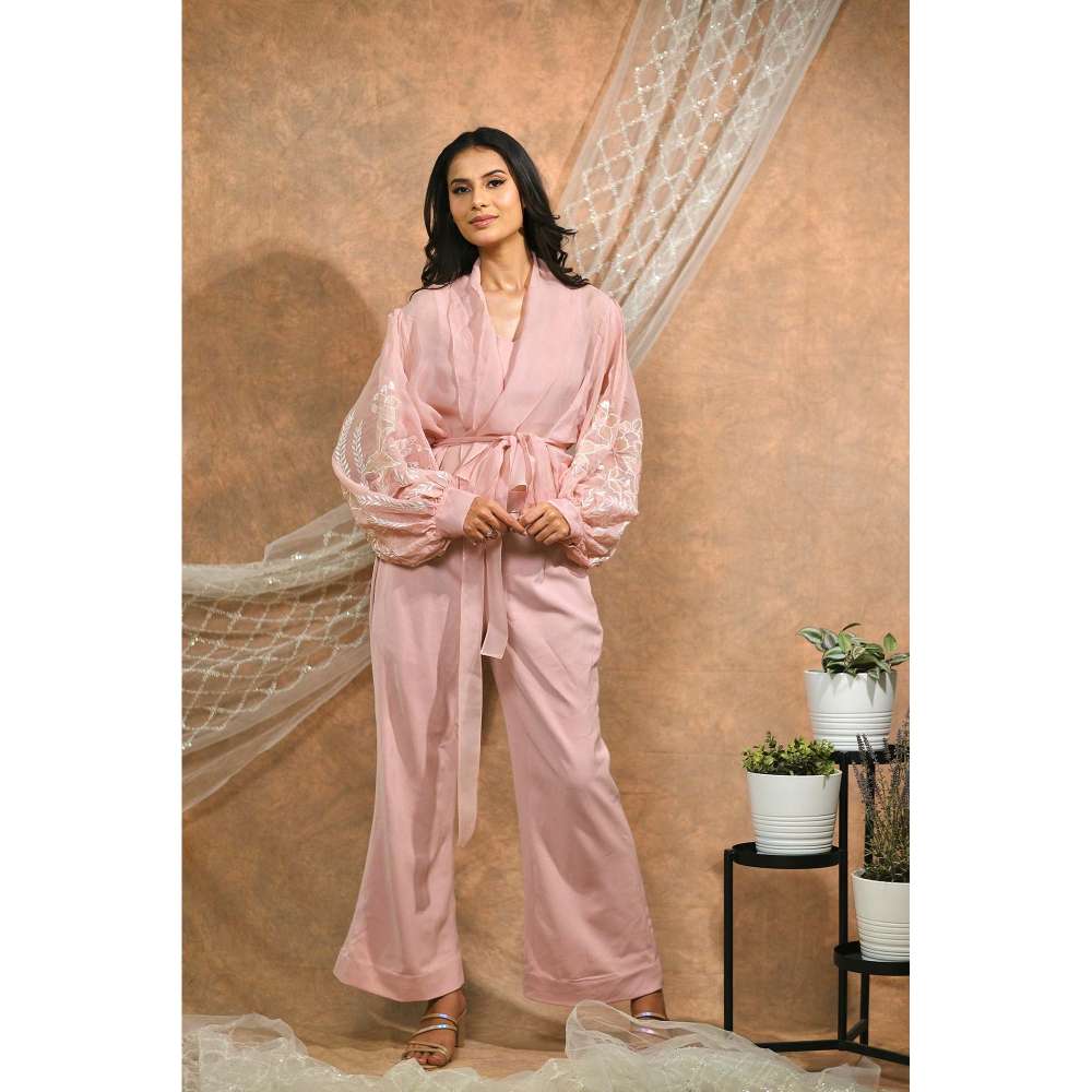 Kosha By Nilima Bloomed Peach Co-Ord (Set of 4)