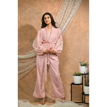 Kosha By Nilima Bloomed Peach Co-Ord (Set of 4)