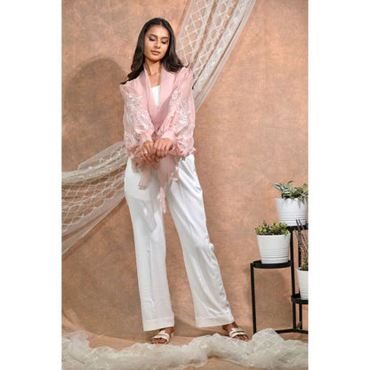 Kosha By Nilima Bloomed Peach Co-Ord (Set of 4)