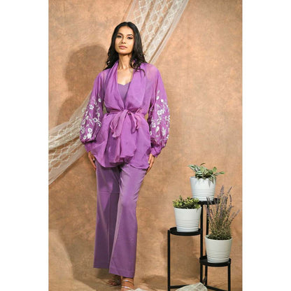 Kosha By Nilima Bloomed Lavender Co-Ord (Set of 4)