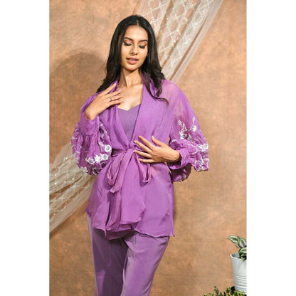 Kosha By Nilima Bloomed Lavender Co-Ord (Set of 4)