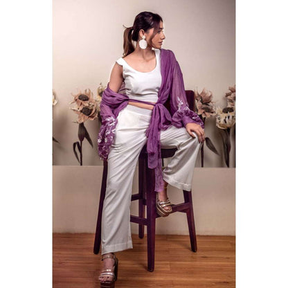 Kosha By Nilima Bloomed Lavender Co-Ord (Set of 4)
