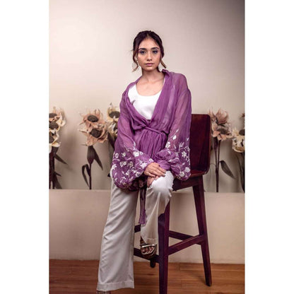 Kosha By Nilima Bloomed Lavender Co-Ord (Set of 4)
