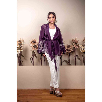Kosha By Nilima Bloomed Purple Co-Ord (Set of 4)