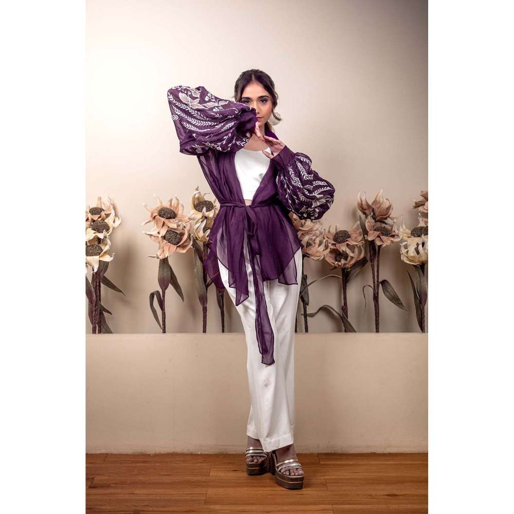 Kosha By Nilima Bloomed Purple Co-Ord (Set of 4)