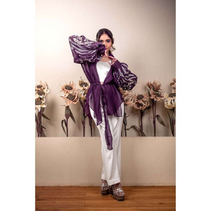 Kosha By Nilima Bloomed Purple Co-Ord (Set of 4)