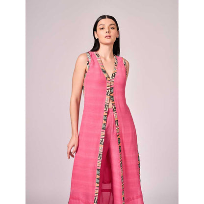KOSWI Pink Kurta with Palazzo (Set of 2)