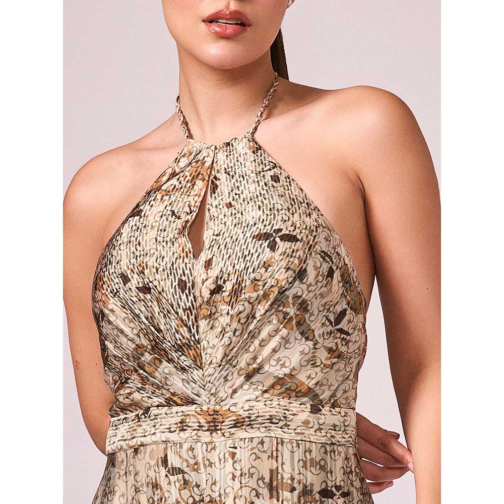 KOSWI Browns Abstract Print Jumpsuit