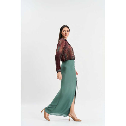 KOSWI Maroon Abstract Print Shirt