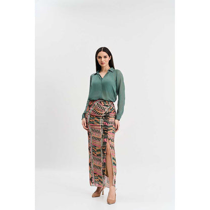 KOSWI Chalk Green Colour Shirt