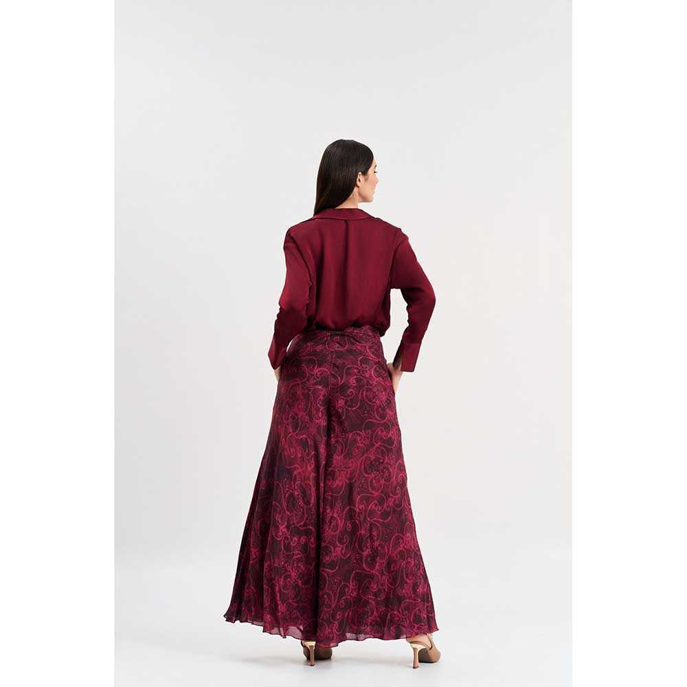 KOSWI Maroon Cherry Colour Shirt