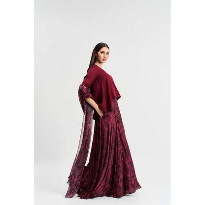 KOSWI Maroon Cherry Colour Top