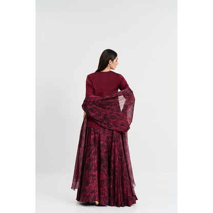 KOSWI Maroon Cherry Colour Top