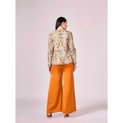 KOSWI Browns Abstract Floral Print Jacket