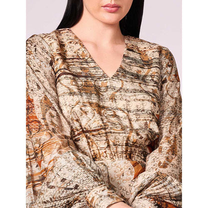 KOSWI Browns Print Mini Dress
