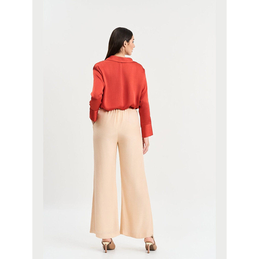 KOSWI Rust Solid Full Sleeves Shirt