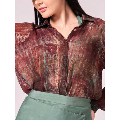 KOSWI Multicolour Abstract Floral Print Shirt