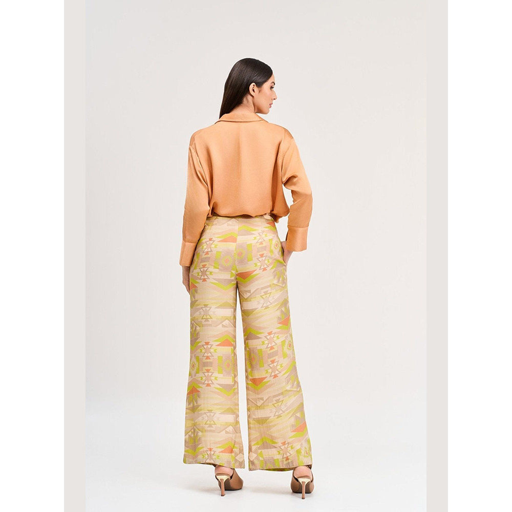 KOSWI Orange Solid Full Sleeves Shirt