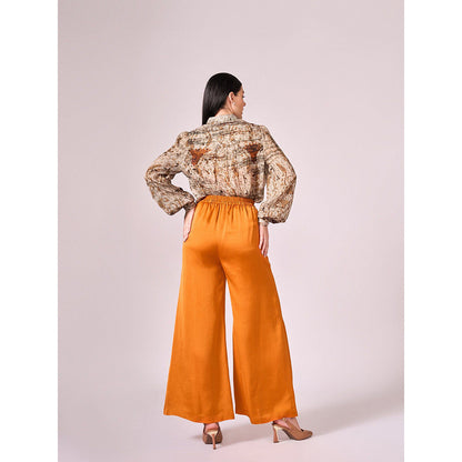 KOSWI Browns Abstract Floral Print Shirt