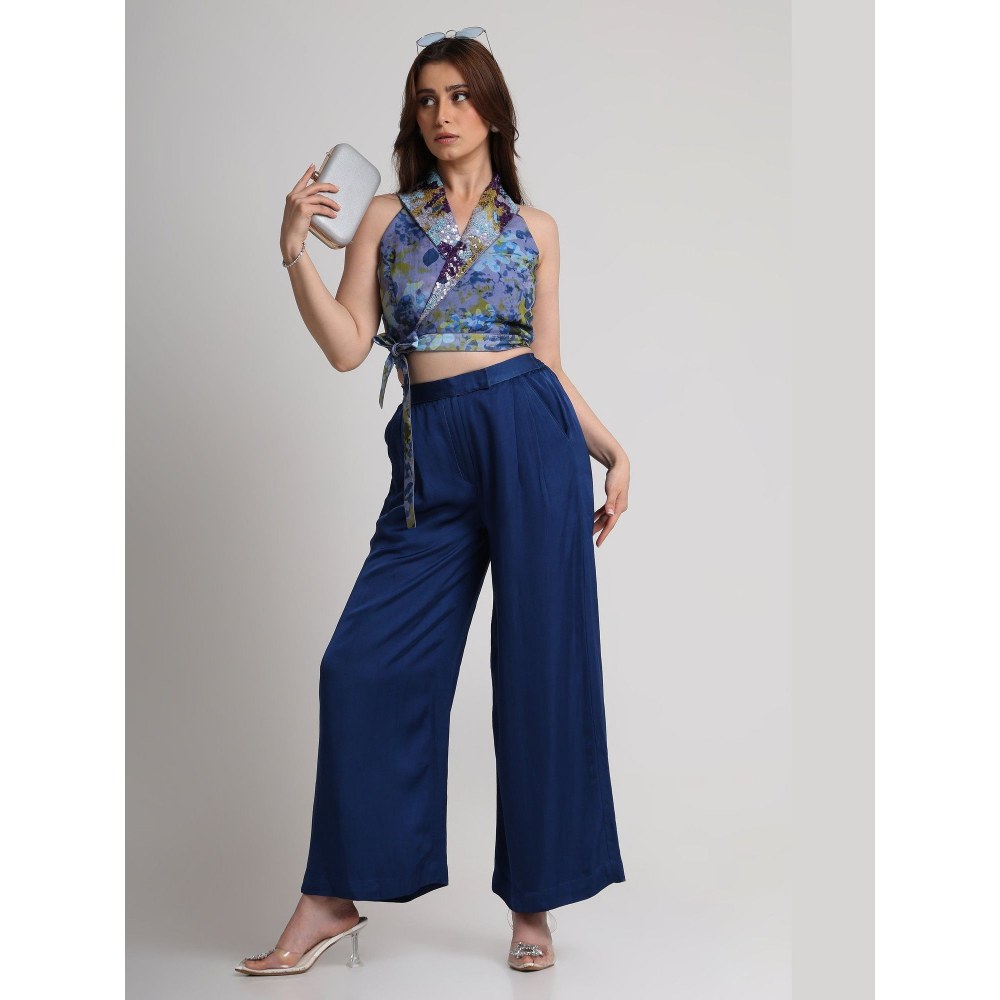 KOSWI Navy Blue Floral Pant