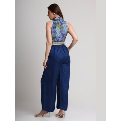 KOSWI Navy Blue Floral Pant