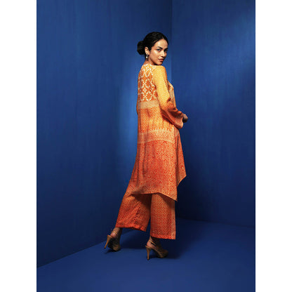 Krishna Mehta Orange Printed Palazzo