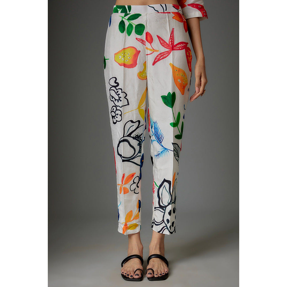 Kriti Bapna Multi-Colour Hand Painted Multicolour Kurta with Pant and Dupatta (Set of 3)