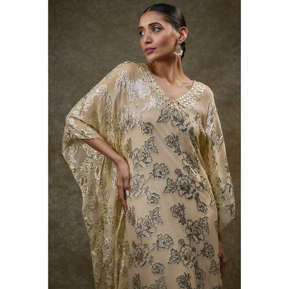 Kriti Bapna Beige Shaded Kaftan Dress with Inner (Set of 2)