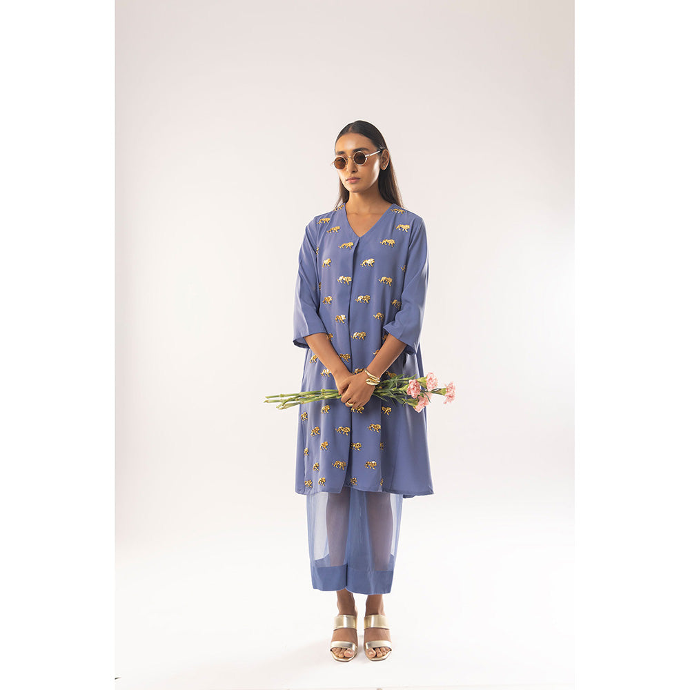 Kriti Bapna Blue Animal Motif Co-Ord (Set of 2)