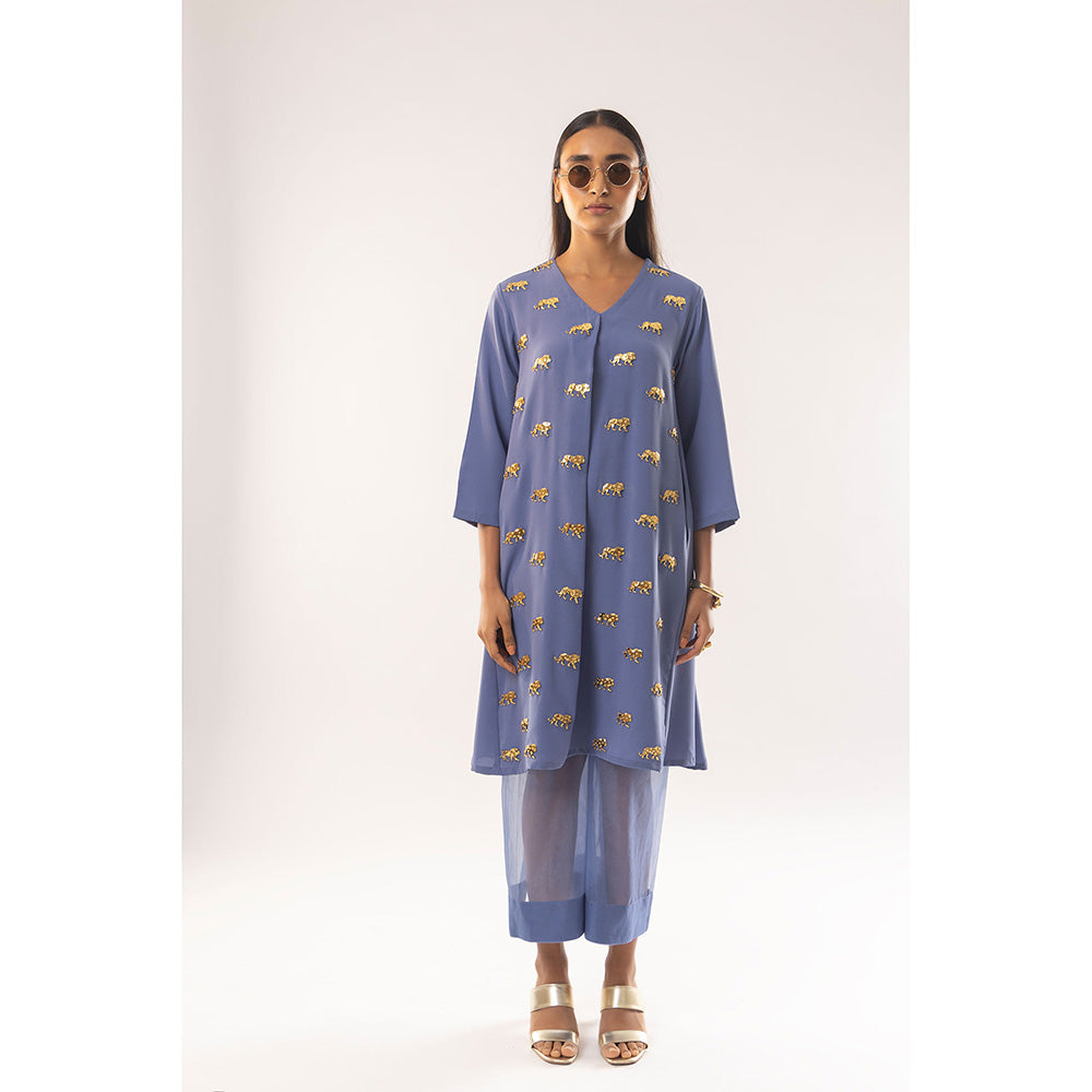 Kriti Bapna Blue Animal Motif Co-Ord (Set of 2)