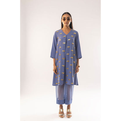 Kriti Bapna Blue Animal Motif Co-Ord (Set of 2)