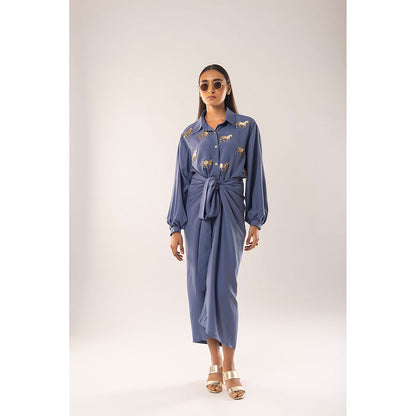 Kriti Bapna Blue Animal Motif Co-Ord (Set of 2)