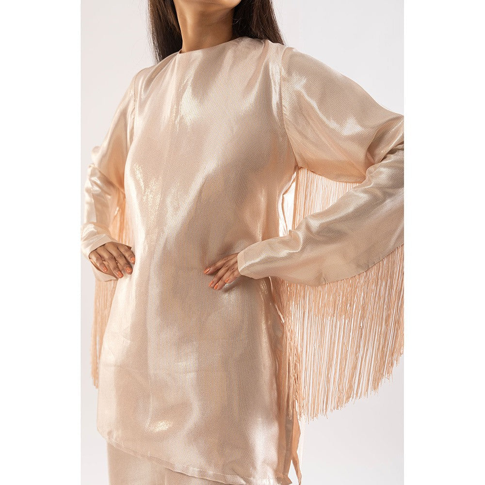 Kriti Bapna Pink Fringe Solid Co-Ord (Set of 2)