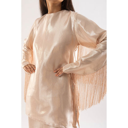 Kriti Bapna Pink Fringe Solid Co-Ord (Set of 2)