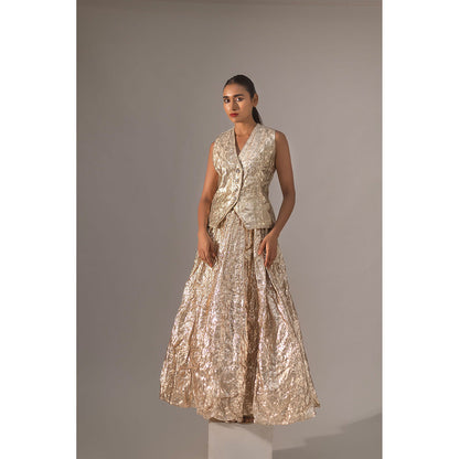 Kriti Bapna Gota Embellished Waist Coat And Skirt (Set of 2)