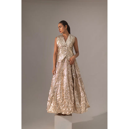 Kriti Bapna Gota Embellished Waist Coat And Skirt (Set of 2)