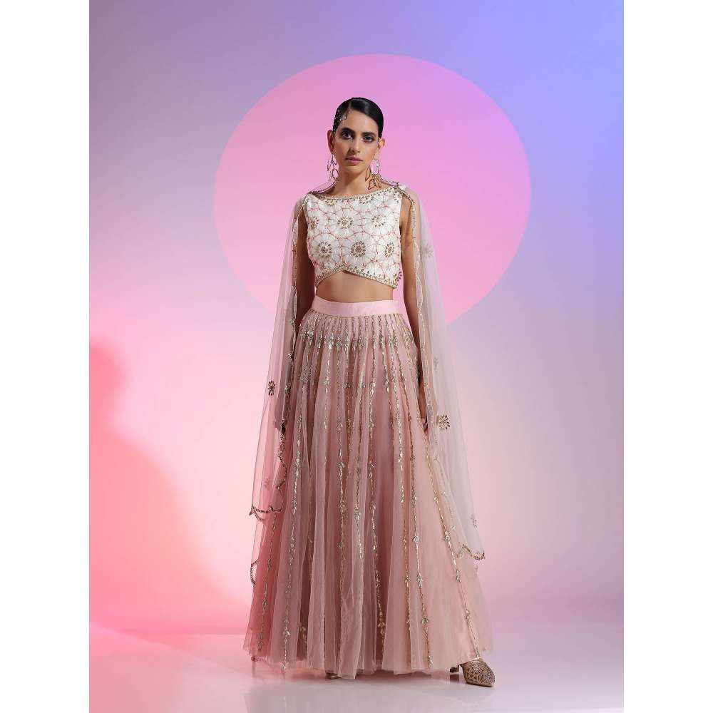 Kudi Pataka Designs Hansika Pink Classic Lehenga With Choli & Dupatta (Set of 3)