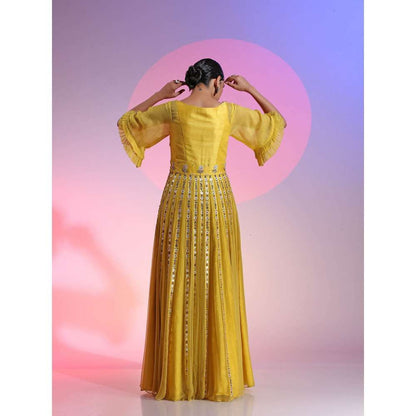 Kudi Pataka Designs Surya-ye Yellow Maxi Dress