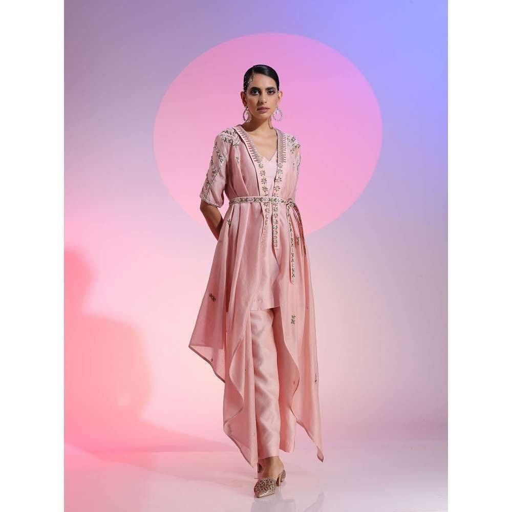 Kudi Pataka Designs Bella Sequin Pink Co-Ord (Set of 4)