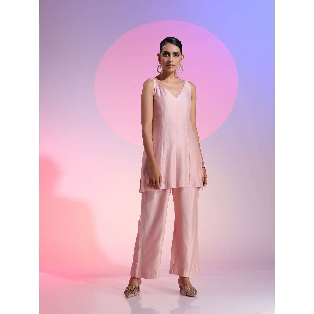 Kudi Pataka Designs Bella Sequin Pink Co-Ord (Set of 4)