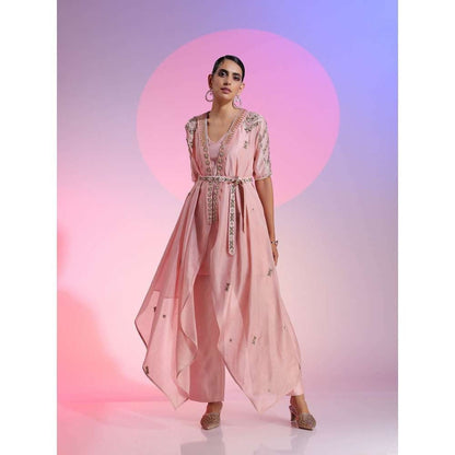 Kudi Pataka Designs Bella Sequin Pink Co-Ord (Set of 4)
